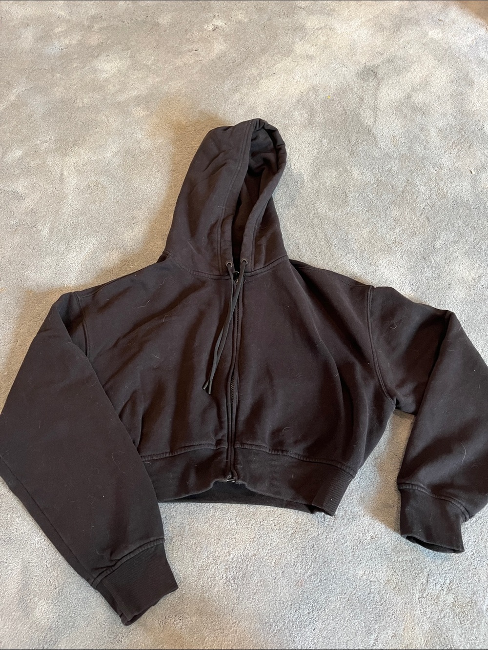 Athleta Black Cropped Zip-Up Hoodie